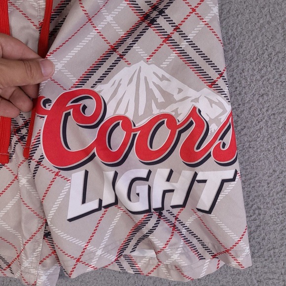 Coors Light‎ Board Swim Shorts Mens Small Gray Trunks Surf Beer Beach Lined - Picture 3 of 13